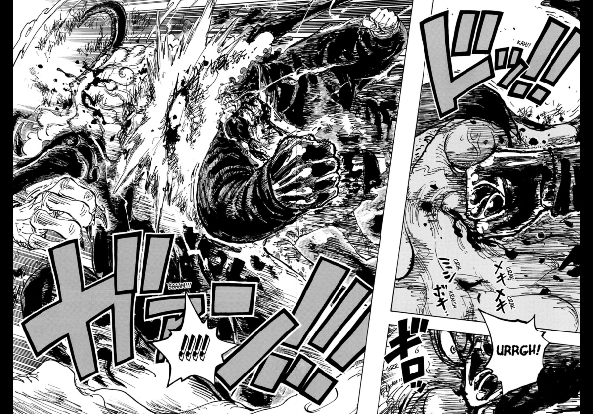 Kuma punching Saturn in One Piece 1104