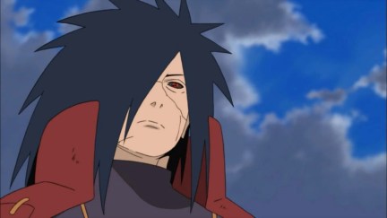 Madara stares down at a battlefield in 