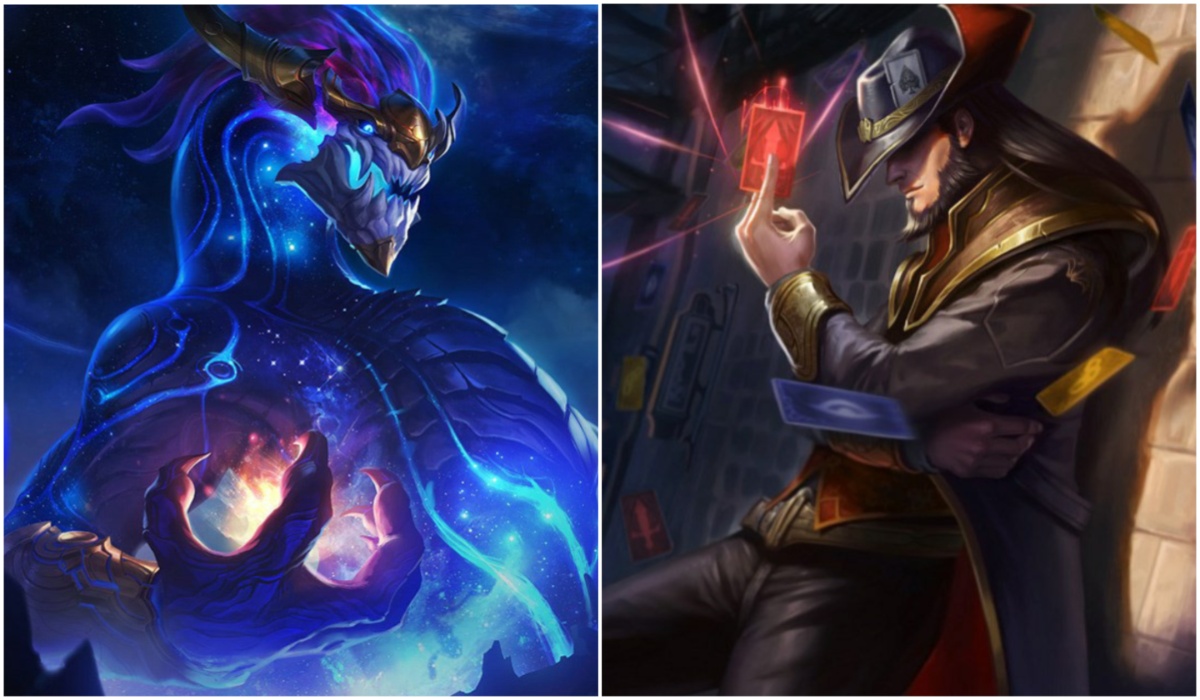 Aurelion Sol and Twisted Fate from League of Legends official art.