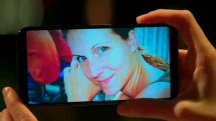 A picture of Cari Farver is shown on a phone in Lover, Stalker, Killer