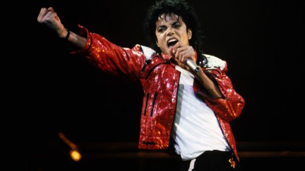 Michael Jackson performing on stage