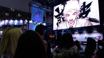 A group watches anime at anime Japan 2016