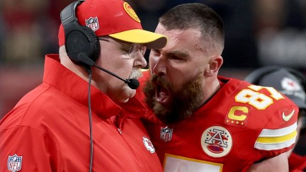 Travis Kelce SCREAMING in the face of the coach