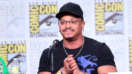 Beau DeMayo smiles while on a panel at San Diego Comic-Con.