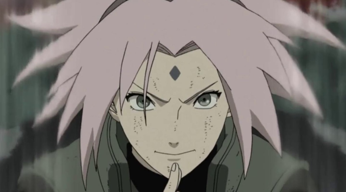 Sakura Haruno prepares a jutsu in "Naruto Shippuden" 