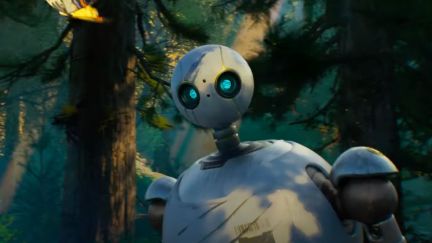 Roz standing in the forest in 'The Wild Robot'