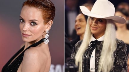 Lily Allen at Glamour Women of the Year Awards in 2023 and Beyoncé at the 2024 Grammys