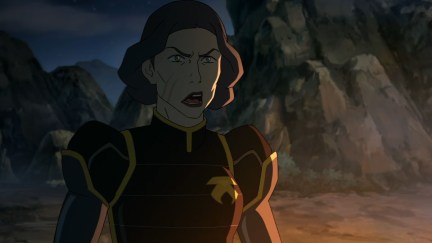 Lin confronting Toph about her father in The Legend of Korra