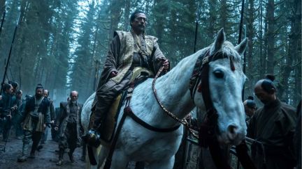 Hiroyuki Sanada as Toranaga in Shogun, riding a white horse