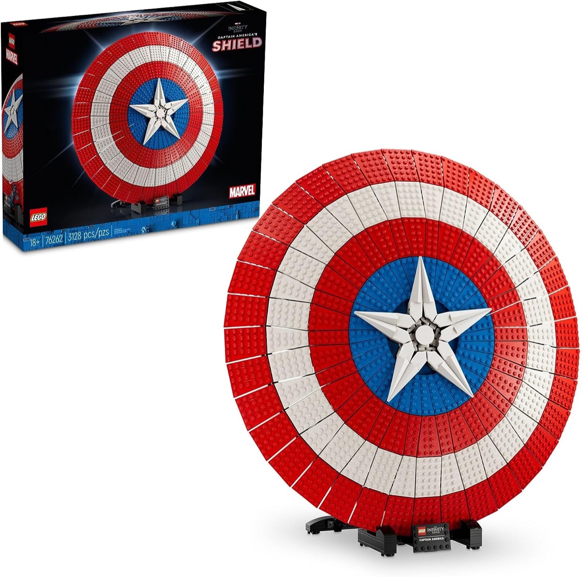 A LEGO version of Captain America's shield 