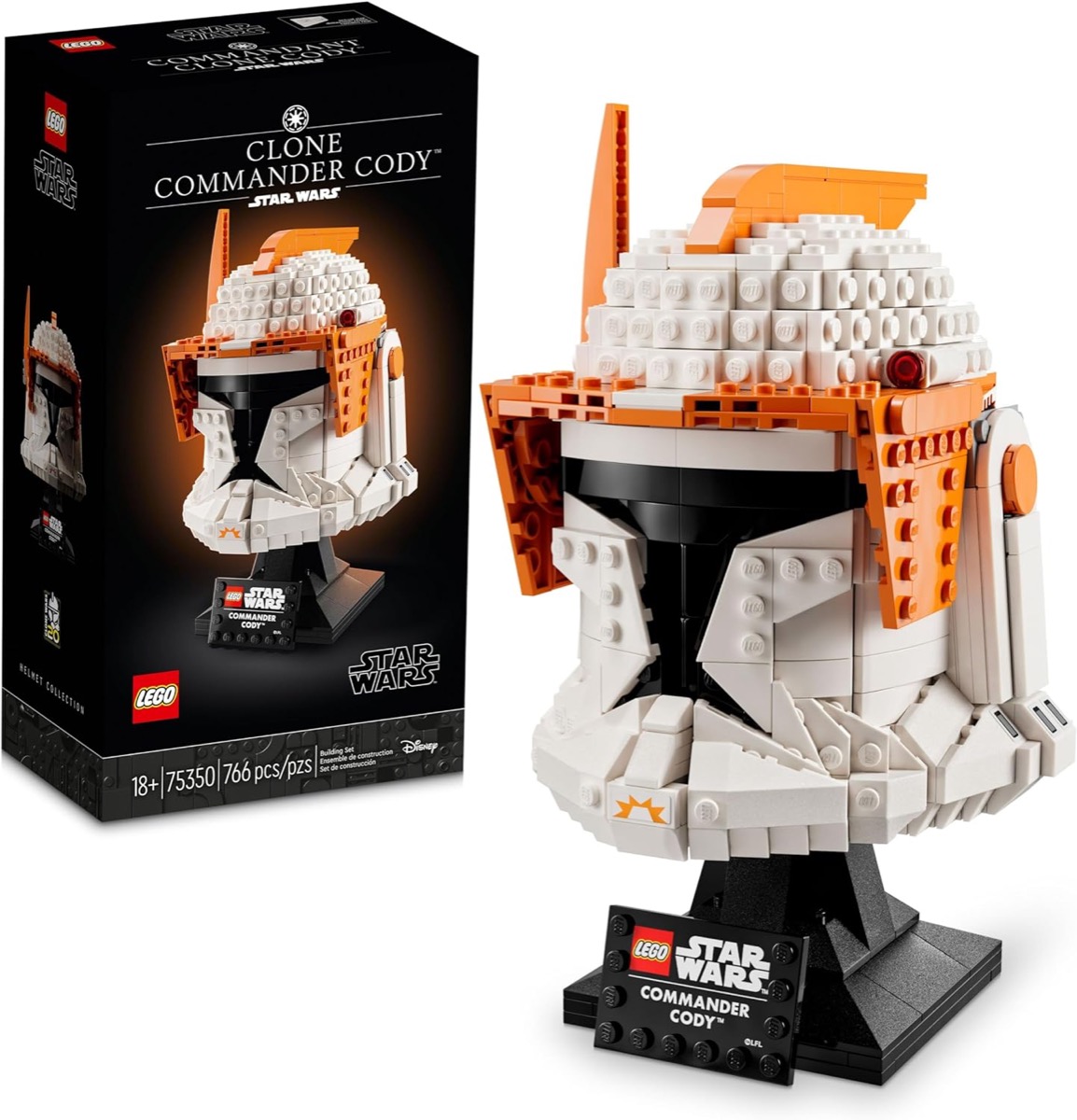 A LEGO version of the Clone Commander helmet from "Star Wars" 