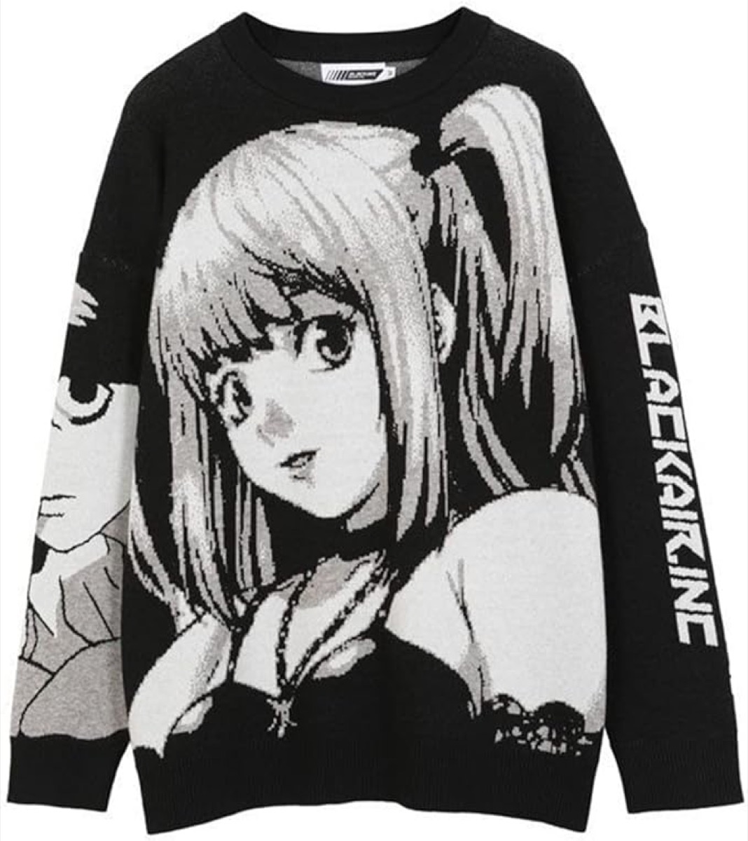 A sweater featuring Misa Misa and L from "Death Note"