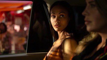 Zoe Saldana and Karla Sofia Gascon in a still from 'Emilia Perez'