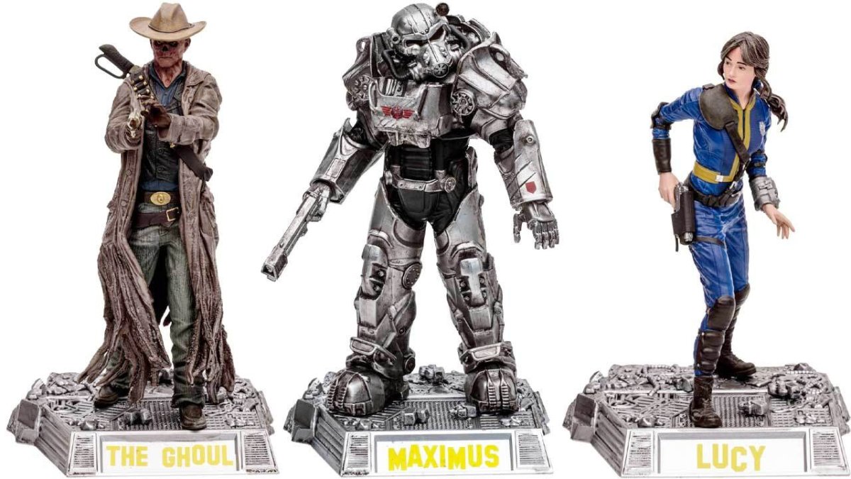 Figures of The Ghoul, Maximus and Lucy from Fallout