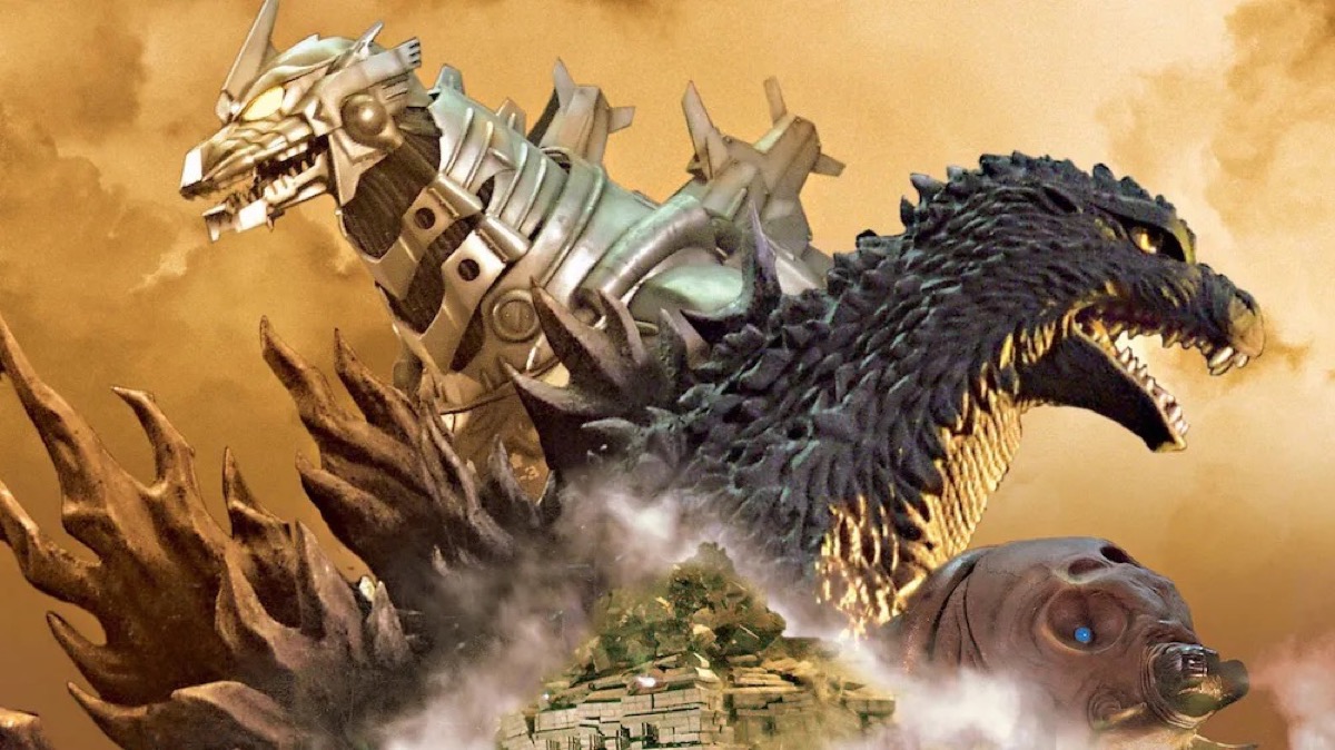 Godzilla and Mechagodzilla face opposite directions in "Godzilla: Tokyo S.O.S."