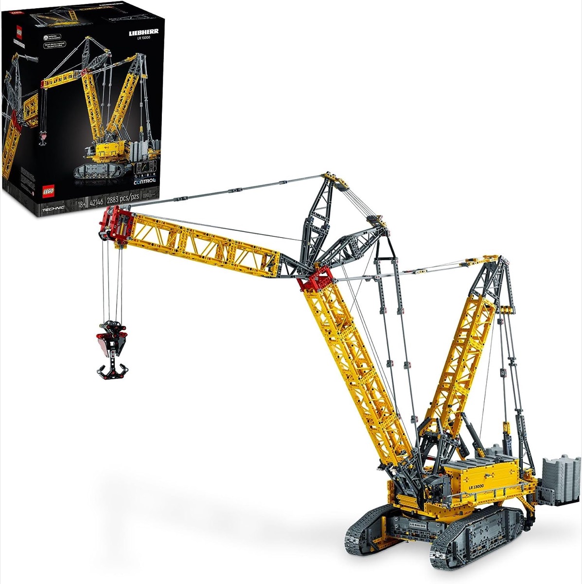 The LEGO Liebherr Crawler Crane model with box