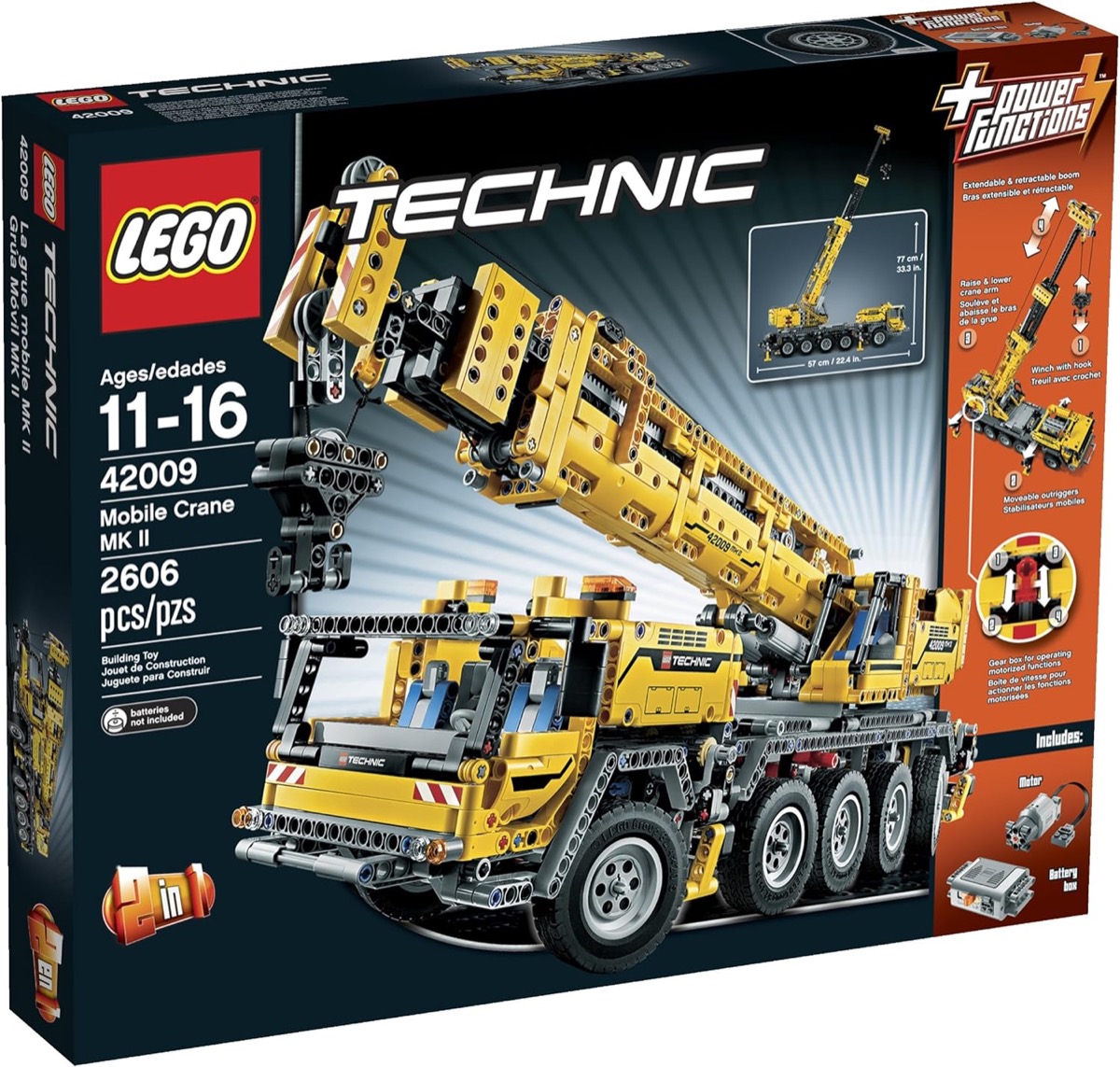 A box containing the Mobile Crane MK II model from LEGO