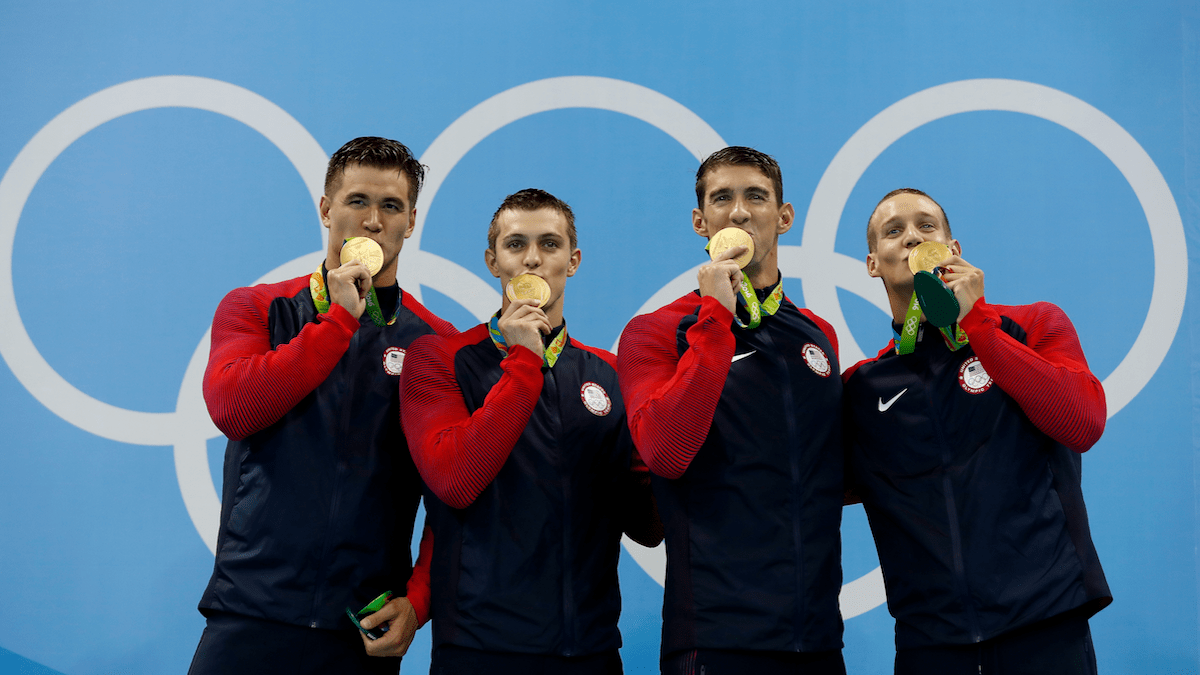 Michael Phelps Kissing Gold Medal Olympics