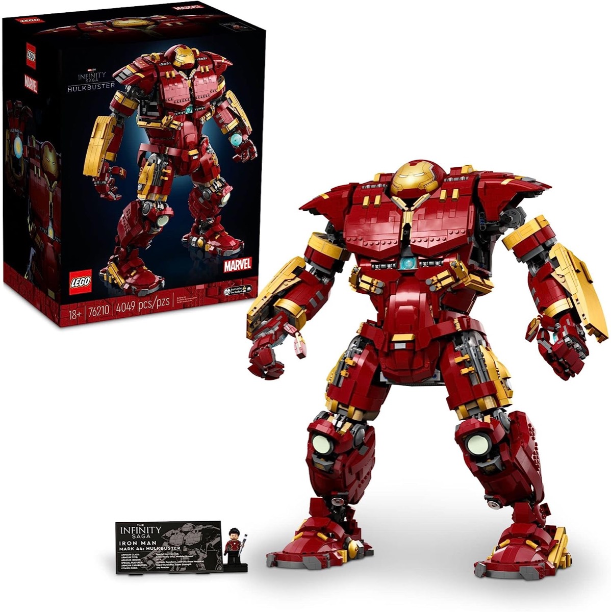 A LEGO version of Iron Man's Hulkbuster mech suit 