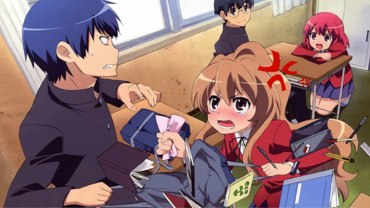 Toradora! Taiga gets angry with Ryuji whilst Minori and Yusaku look on amused