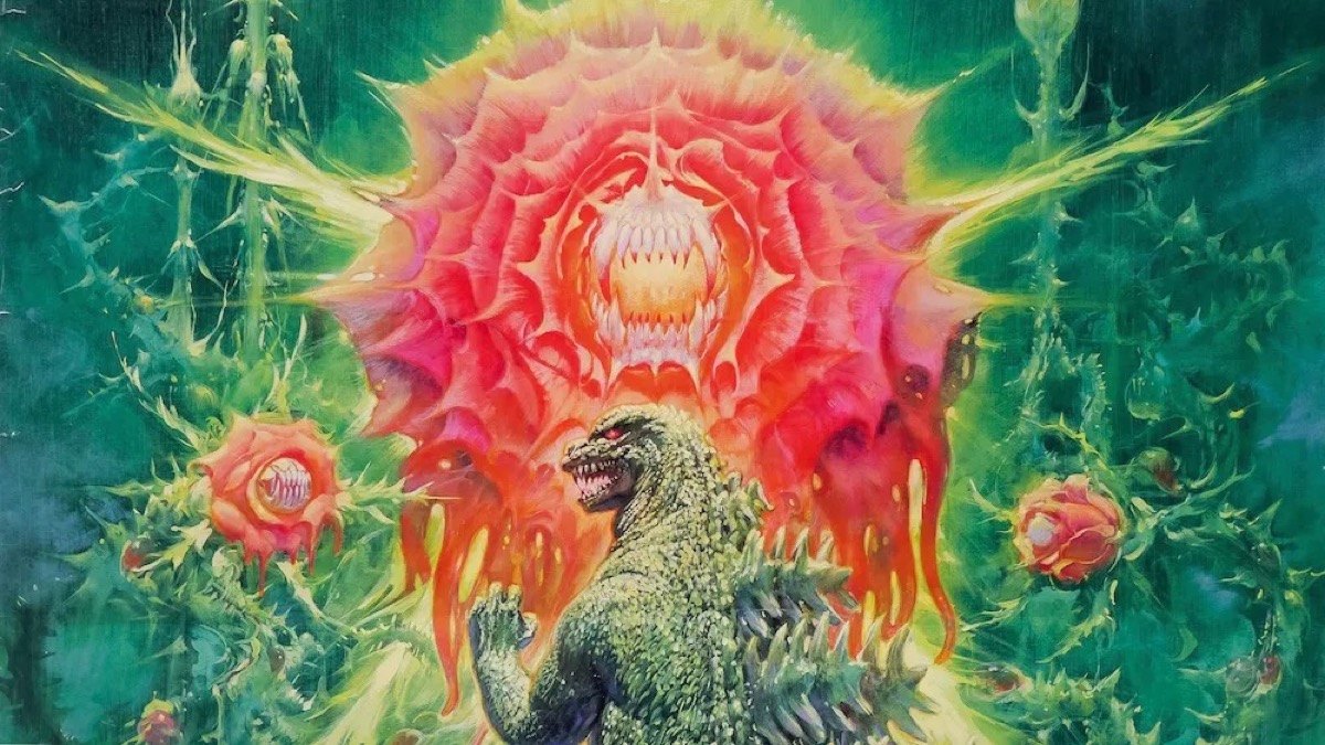 Godzilla fights against the cellular horror biollante in "Godzilla vs. Biollante" 