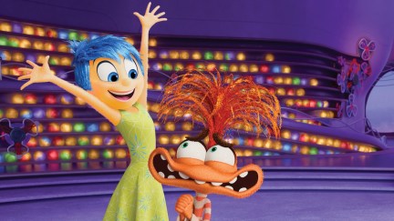 Joy standing next to Anxiety in Inside Out 2