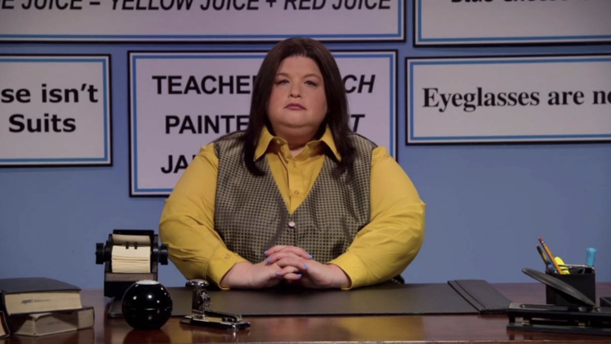 lori beth denberg sitting at the vital information desk