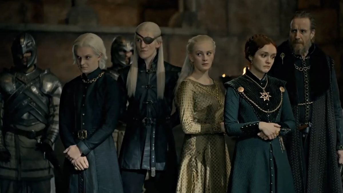 The Greens: Aegon, Aemond, Helaena, Alicent and Otto in House of the Dragon