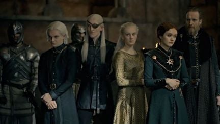 The Greens: Aegon, Aemond, Helaena, Alicent and Otto in House of the Dragon