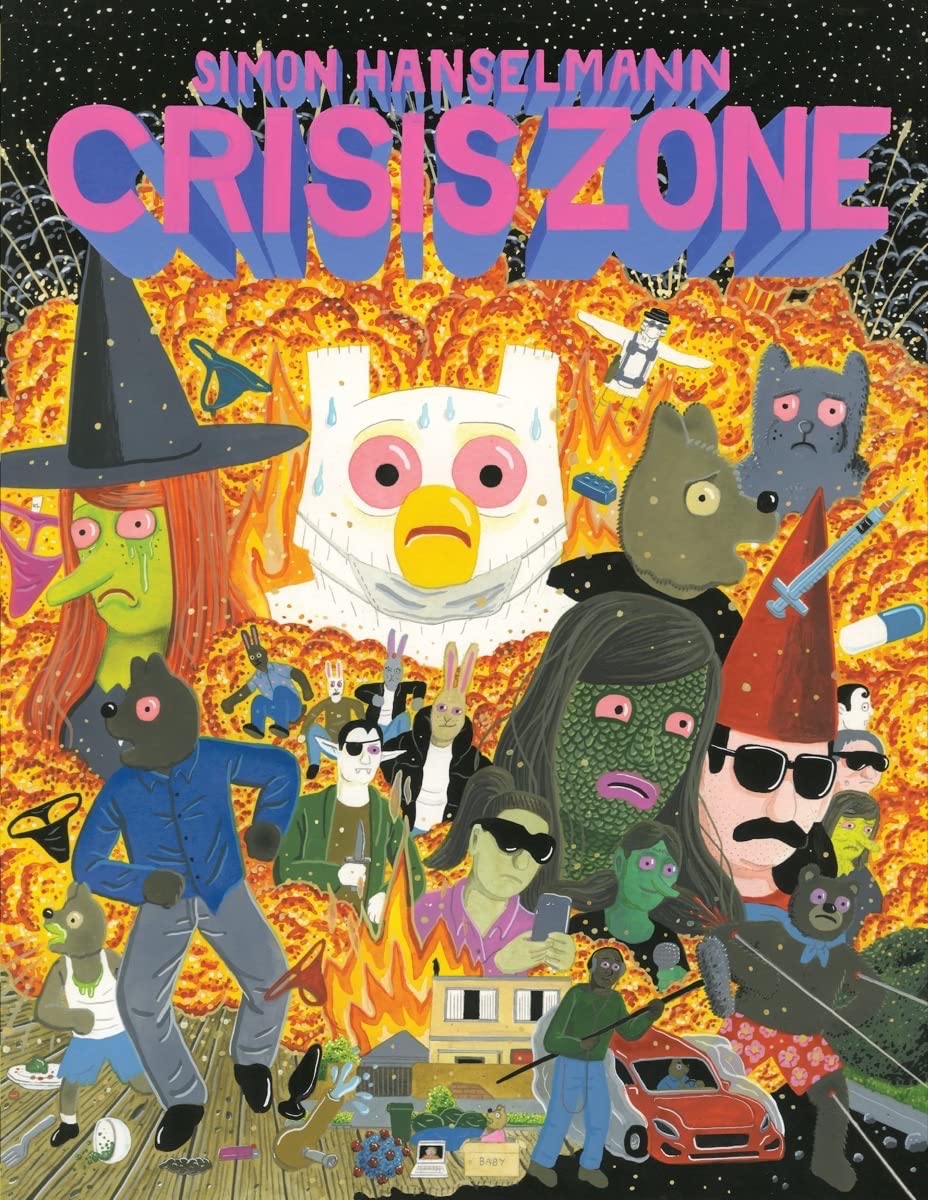 Megg, Mogg, and Owl on the cover of Crisis Zone by Simon Hanselmann