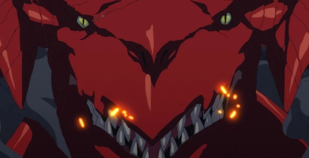 Delicious-in-Dungeon-Ep-11. The red dragon looms 
