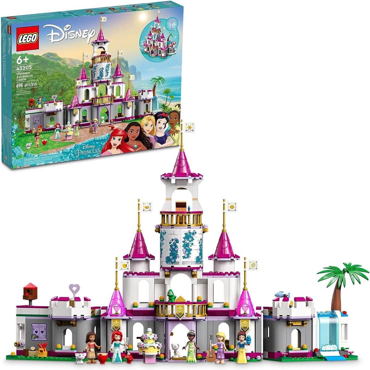A LEGO castle full of Disney Princess figures 