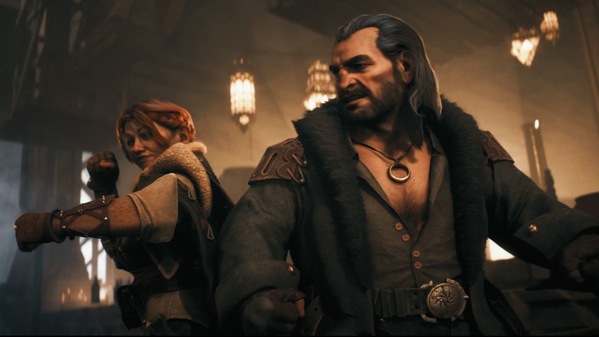 Dragon Age The Veilguard trailer screenshot of Harding and Varric