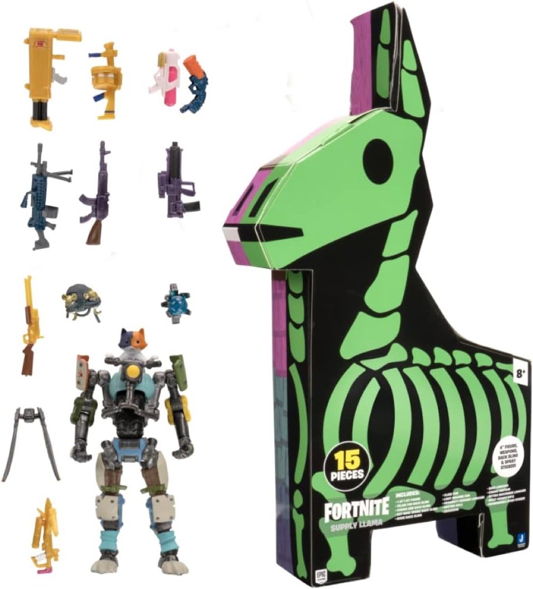 An X-ray "fortnite" loot llama with gun figurines