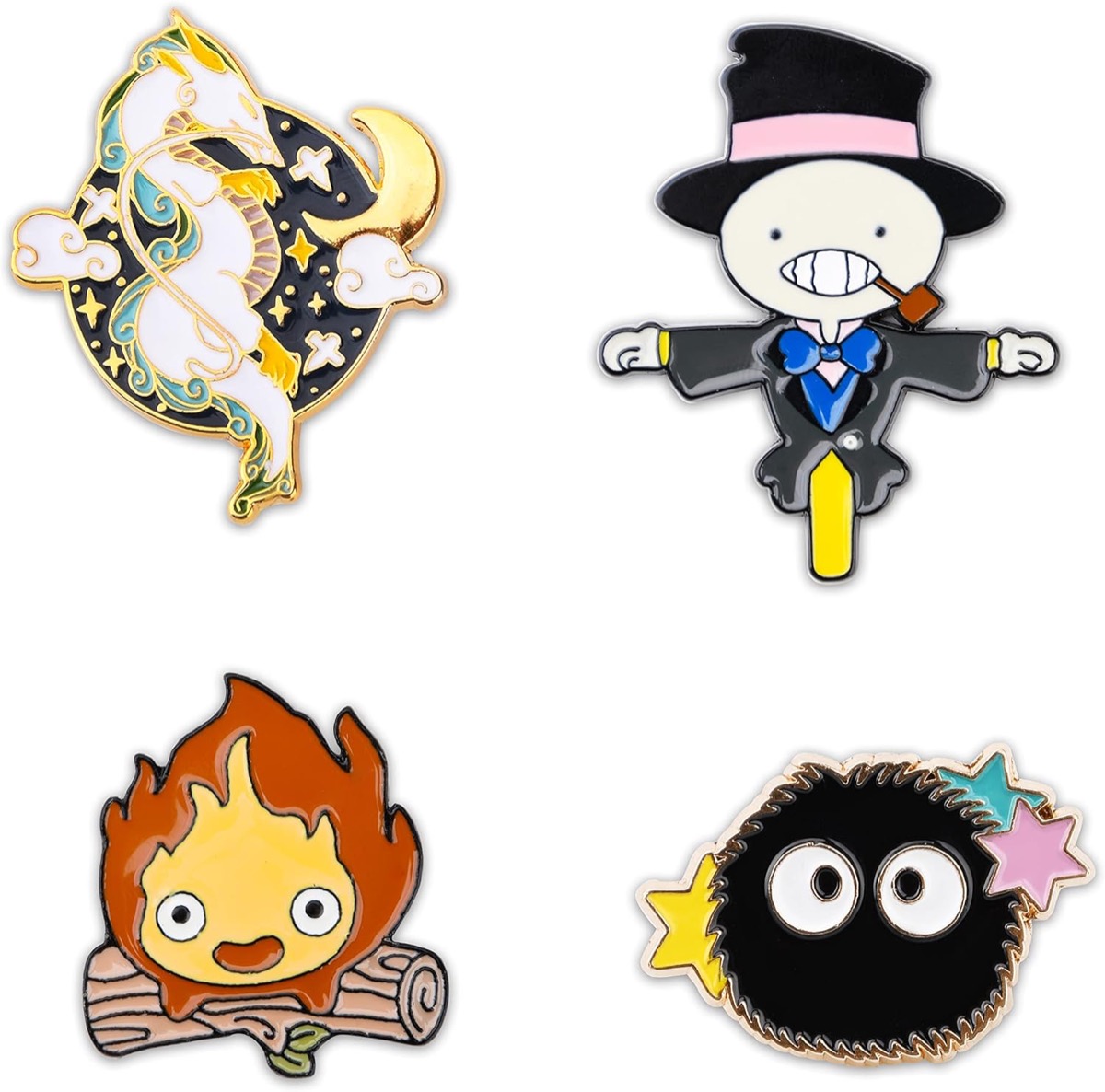 Studio Ghibli backpack pins picturing Ghibli characters