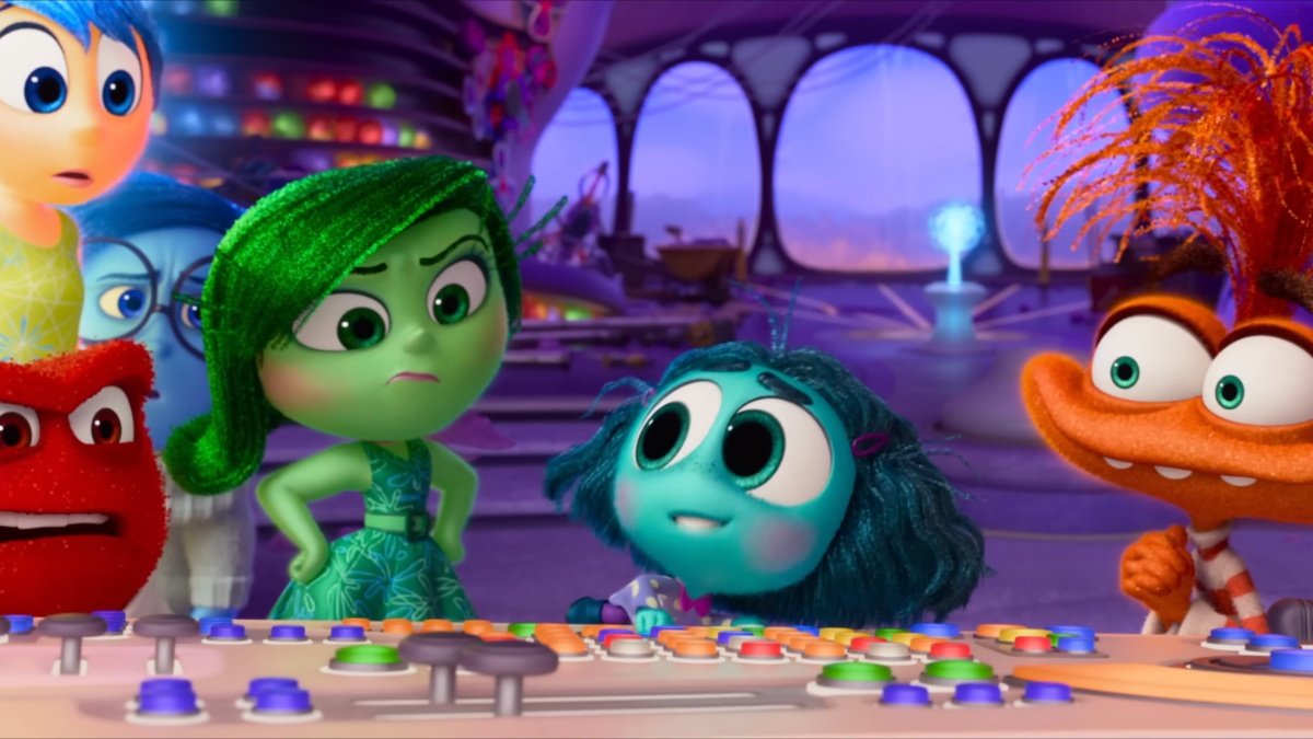Inside Out 2, Envy tries to reach the controls