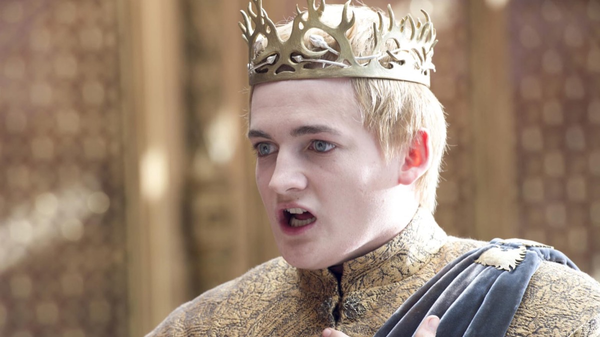 King Joffrey Baratheon looking shocked and outraged in "Game of Thrones" 