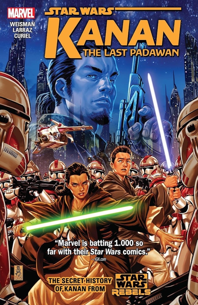 Kanan and a comrade face off against an army of clones in "Kanan: Star Wars"