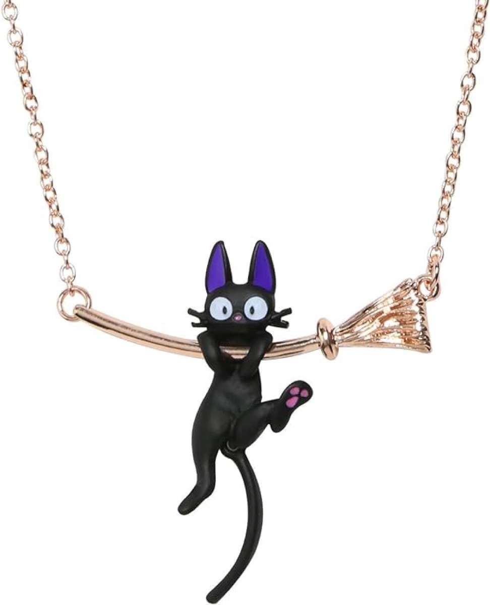 A necklace with the black cat from "Kiki's Delivery Service"