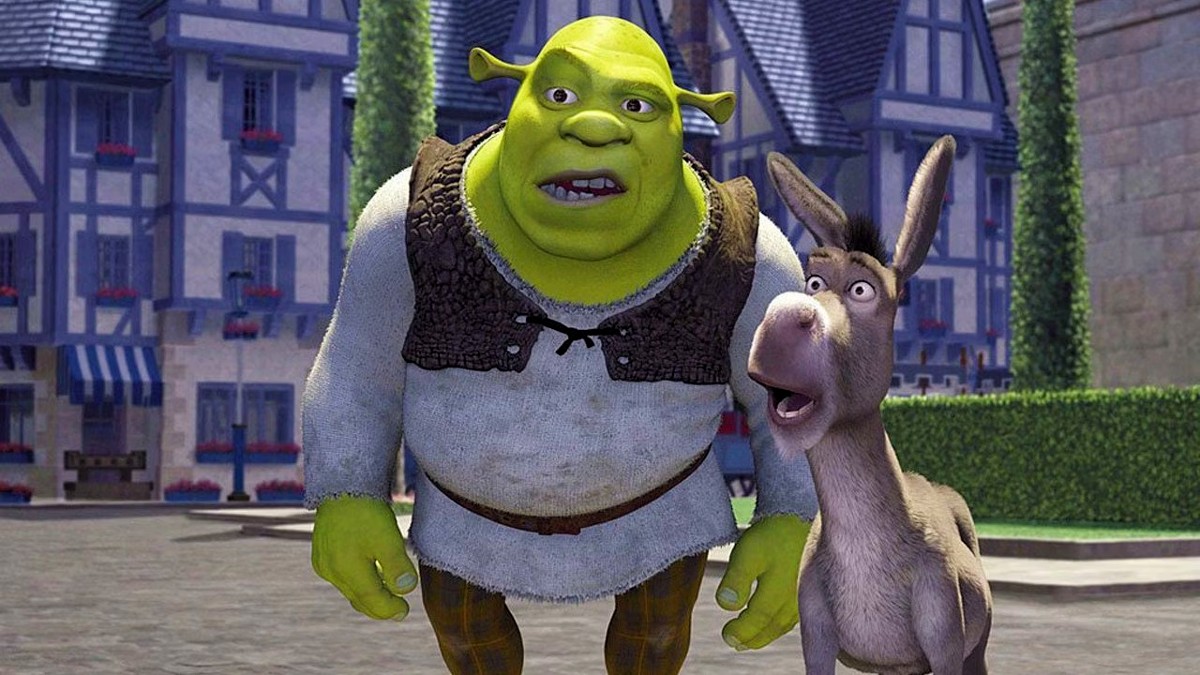 Shrek (voiced by Mike Myers) and Donkey (voiced by Eddie Murphy) in Shrek