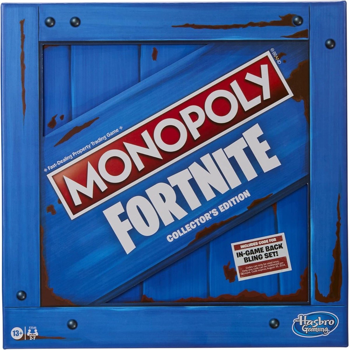 A "Fortnite" branded Monopoly game box