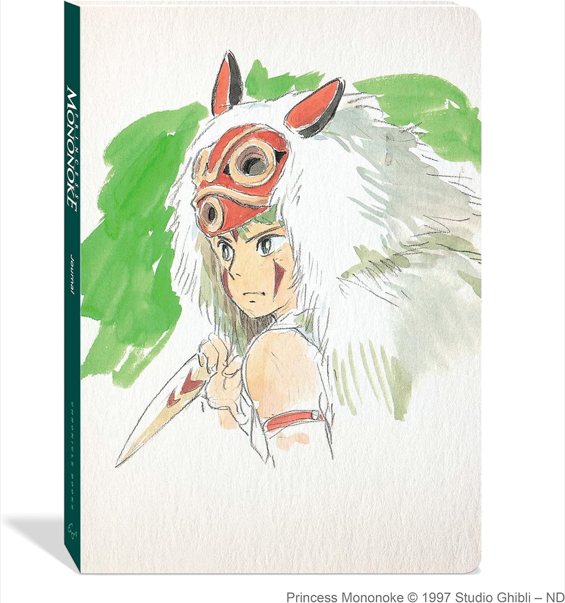 A journal with San's face on it from "Princess Mononoke"