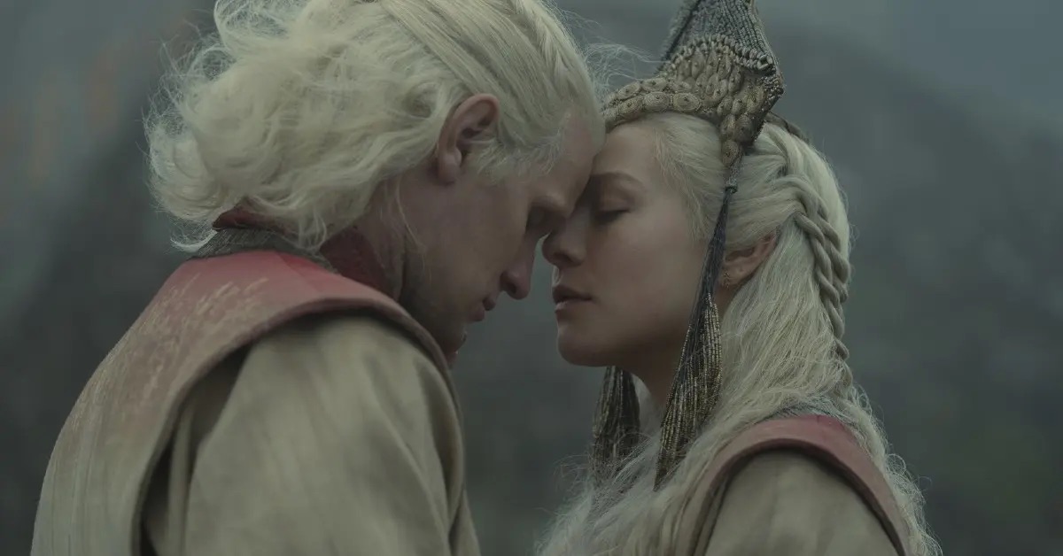 Rhaenyra and Daemon Targaryen at their Valyrian wedding