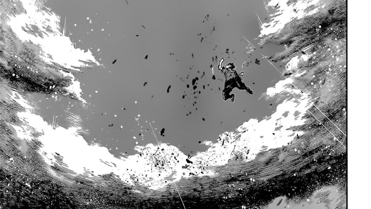 Shigaraki fading in the air at My Hero Academia 423