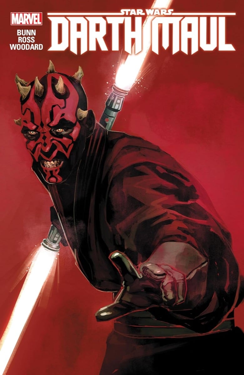 Cover art for "Star Wars: Darth Maul" featuring Darth Maul wielding a lightsaber 