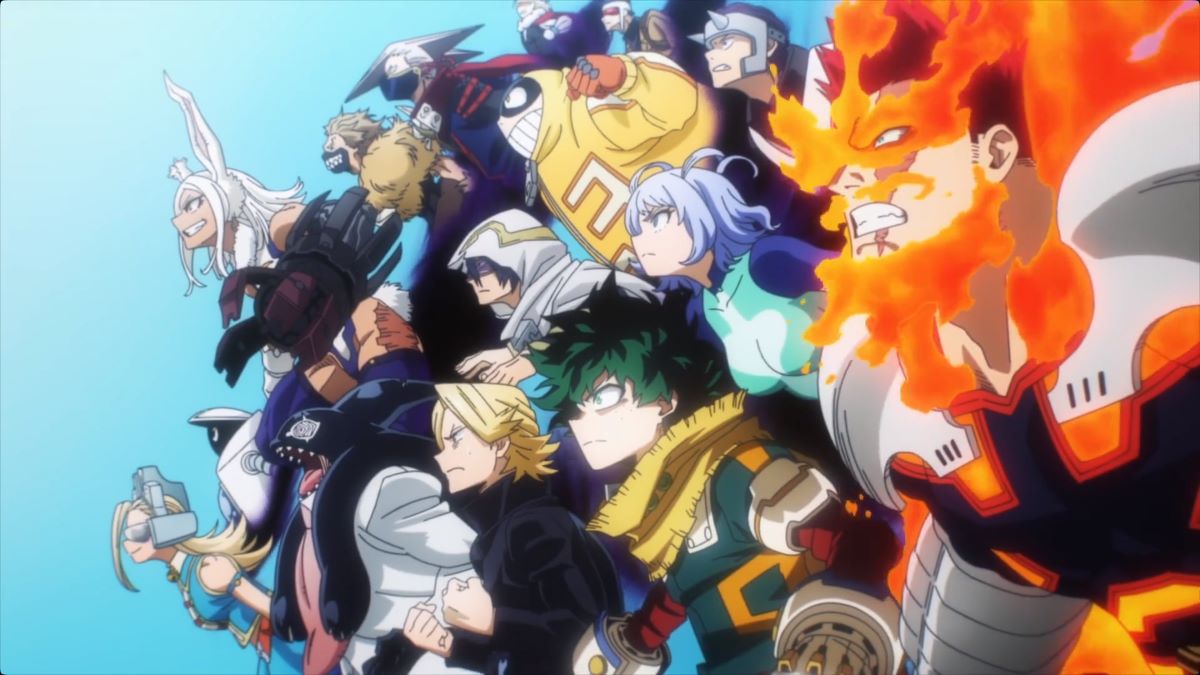 The Heroes of My Hero Academia launching a surprise attack against All for One