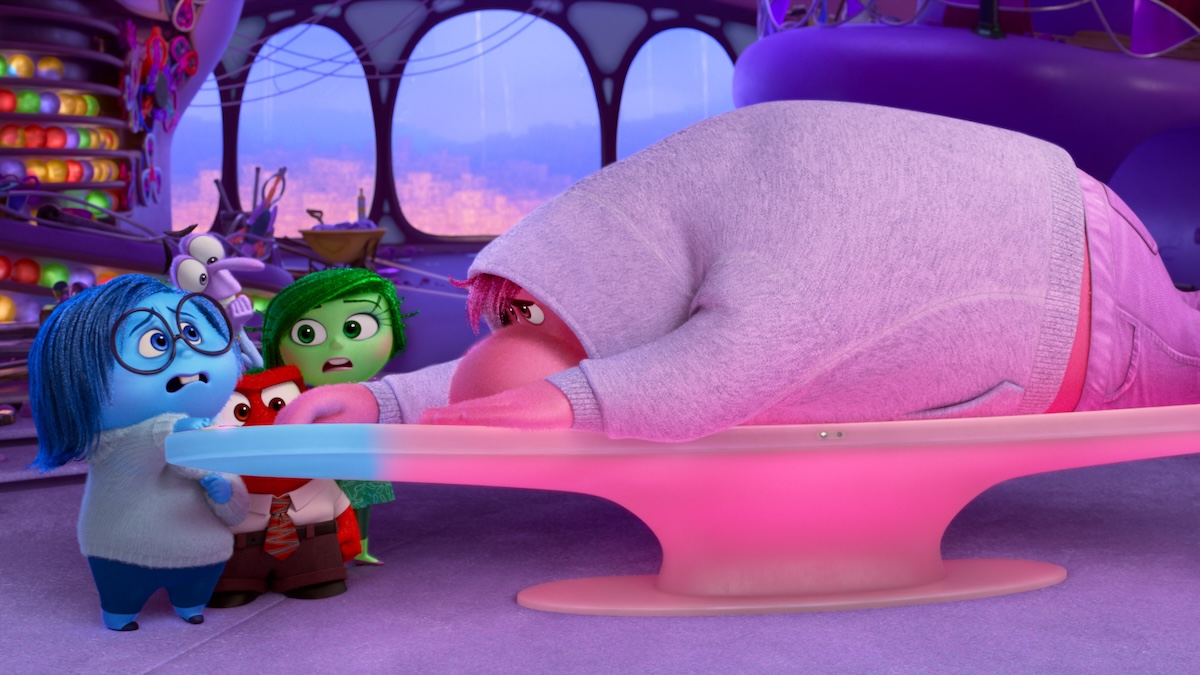 Embarassment lying on a table in inside out 2