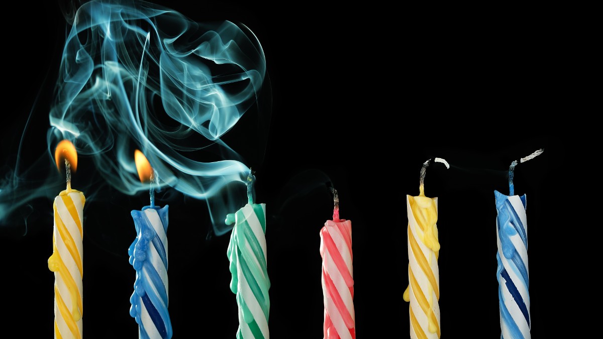 A set of blown out birthday candles