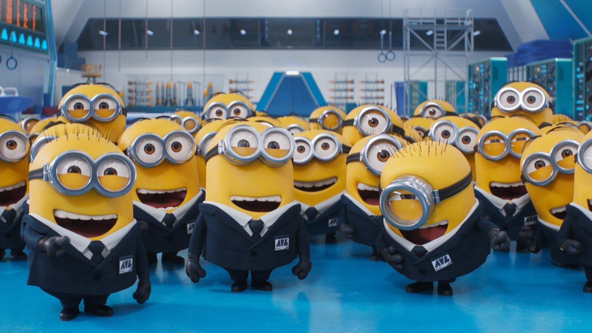 A gaggle of Minions in Despicable Me 4