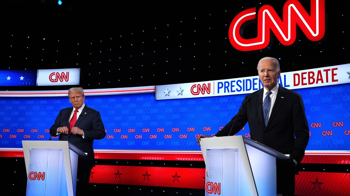 Donald Trump and President Joe Biden at the presidential debate
